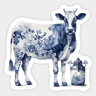 Delftware Cow and Milk Jar Sticker